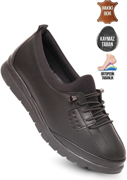 Kadın Siyah Klasik Ayakkabı Ortopedik Anne Ayakkabısı Anne Babet Ayakkabı Anne Kadın Günlük Ayakkabı Zslnk 650