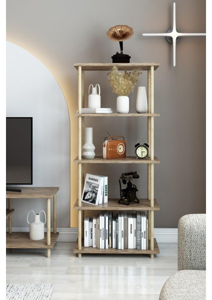 Moderen Tarz 5 Katlı Kitaplık Salon ve Ofis Düzenleyici