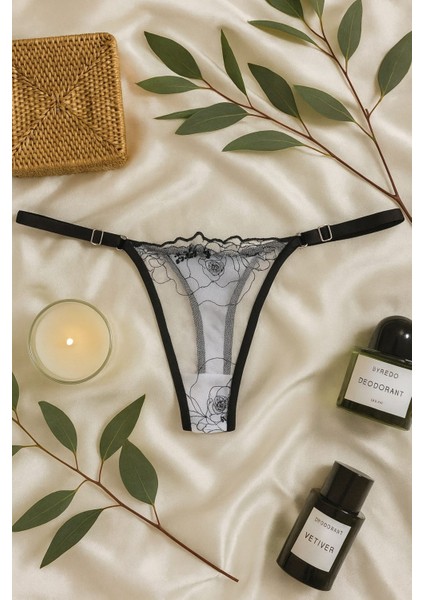 Siyah Çiçek Desenli Dantel Bralet & Külot Iç Giyim takımı modelleri