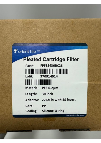 Endüstriyel Katlanmış Kartuş Filtre 30INÇ 0,2mikron fiyatları