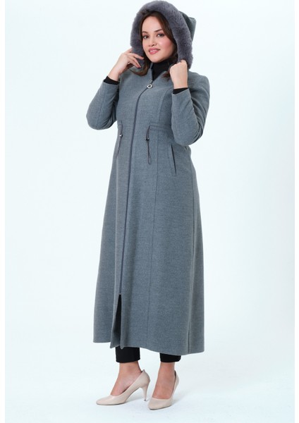 Dilanur Kadın Büyük Beden Astarlı Kapüşonlu Genç Kaşe Manto/pardesü fiyatları