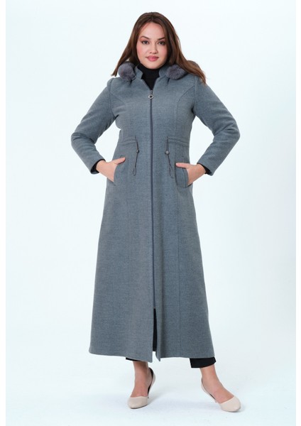 Dilanur Kadın Büyük Beden Astarlı Kapüşonlu Genç Kaşe Manto/pardesü modelleri