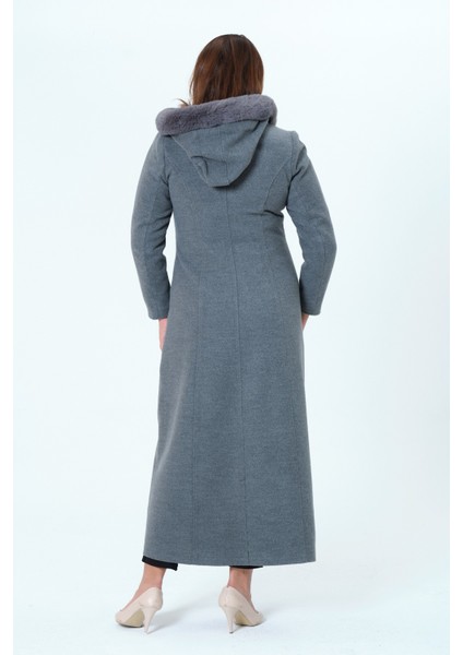 Dilanur Kadın Büyük Beden Astarlı Kapüşonlu Genç Kaşe Manto/pardesü indirimleri