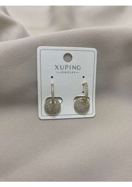 Xuping 14K Altın Kaplama Hediyelik Suya Dayanıklı Kadın Küpe Gold Büyük Halka Şık Modern Zarif Parlak Görünüm Minimal Gold Boşnak Pırpır Küpe Günlük Kullanım Için Ideal