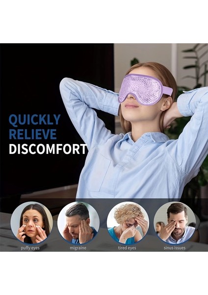 Sıcak ve Soğuk Boncuklu Buz Jeli Terapi Göz Maskesi (Mor) fiyatları