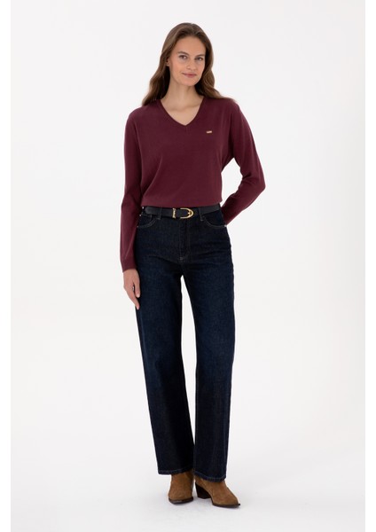 Kadın Plum Kazak /triko 50313598-VR177 fırsatları