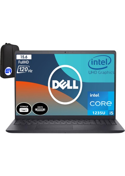 Inspiron 15 3520 Intel Core I5-1235U 8 GB Ram 2tb SSD 15.6 Inç Fhd 120Hz IPS WIN11 Pro + Elektropasaj Çanta