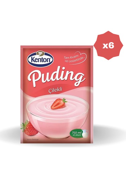 Puding Neşeli Tatlar Çilekli 125 gr - (6 Adet)