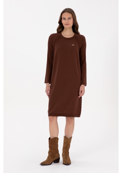 Kadın Kahverengi Elbise (Triko) 50314732-VR029