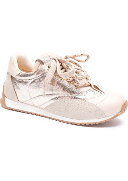 Kadın Deri Sneaker Paraşüt Detaylı Bej-Gold Lurea fiyatları