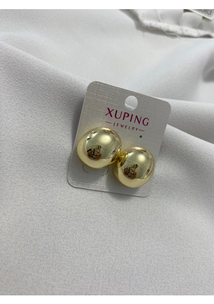 Xuping 14K Altın Kaplama Hediyelik Suya Dayanıklı Kadın Küpe Gold Büyük Şık Modern Zarif Küpe Parlak Görünüm Minimal Gold Küpe Günlük Kullanım Için Ideal