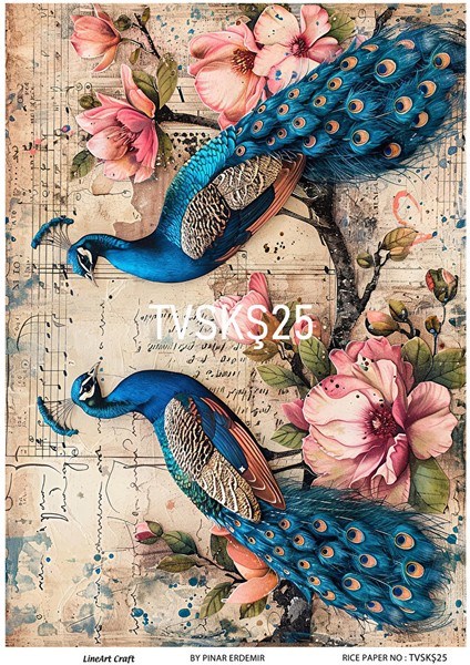 Tavuskuşu Serisi Tvskş25 Pirinç Dekopaj 30*42 cm