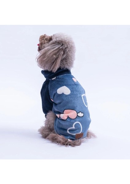 Mavi Verona Kiss Küçük Irk Köpek Polar Ceket