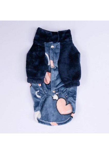 Mavi Verona Kiss Küçük Irk Köpek Polar Ceket