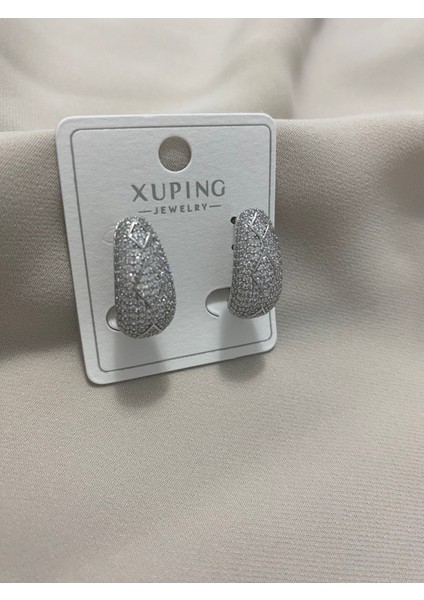 Xuping Rodyum Kaplama Hediyelik Suya Dayanıklı Kadın Halka Şık Modern Taşlı Zarif Parlak Görünüm Minimal Halka Küpe Günlük Kullanım Için Ideal fiyatları