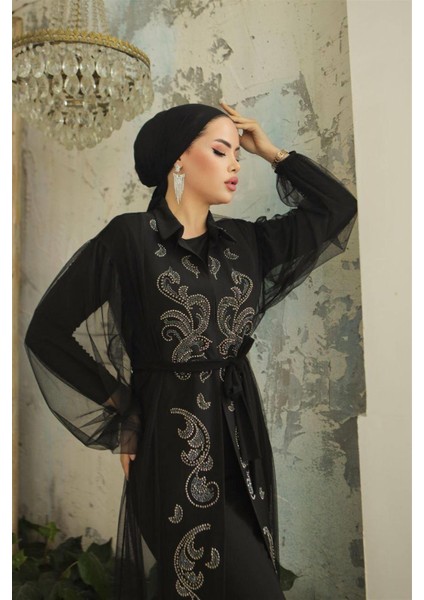 3339 Tül Feraceli Taş Işlemeli Takım modelleri