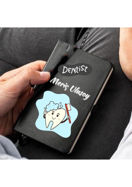 Kişiye Özel Diş Doktoru Tasarımlı Deri Not Defteri – Tüy Kalem Detaylı Şık Hediye fırsatları