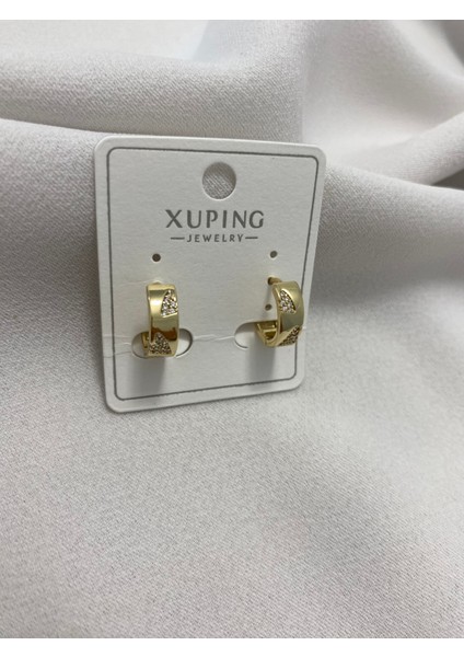Xuping küpe 14K Altın Kaplama Hediyelik Suya Dayanıklı Kadın Küpe Gold Büyük Halka Küpe Şık ve Modern Taşlı Zarif Küpe Parlak Görünüm Minimal Gold Günlük Kullanım Için Ideal