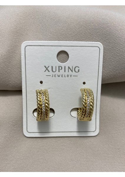 Xuping küpe 14K Altın Kaplama Hediyelik Suya Dayanıklı Kadın Küpe Gold Hasır Halka Küpe Şık Modern Zarif Küpe Parlak Görünüm Minimal Gold Günlük Kullanım Için Ideal
