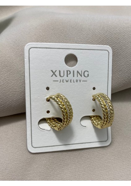 Xuping küpe 14K Altın Kaplama Hediyelik Suya Dayanıklı Kadın Küpe Gold Hasır Halka Küpe Şık Modern Zarif Küpe Parlak Görünüm Minimal Gold Günlük Kullanım Için Ideal fiyatları