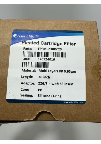 Endüstriyel Katlanmış Kartuş Filtre 30INÇ 0,65MIKRON fiyatları