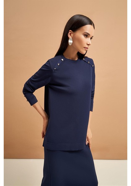 140273 Rayon Düğmeli Etekli Takım