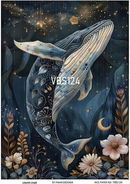 Lacivert Serisi VBS124 Balık, Yunus, Istiridye, Deniz Kabukları, Mavi Desenli 30*42 cm Pirinç Dekopa