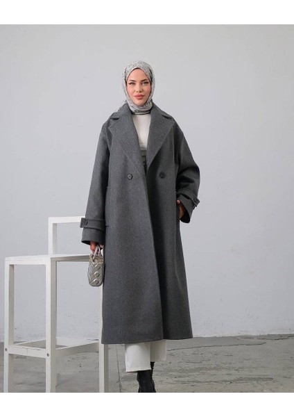 Oversize Ithal Kaşe Kaban