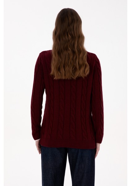 Kadın Bordo Kazak /triko 50317182-VR014 indirimleri