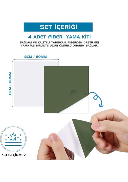 4'lü Yapışkanlı Fiber Çadır Tamir Yaması Haki fiyatları