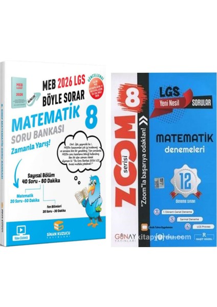 8. Sınıf 2026 Lgs Meb Böyle Sorar Matematik Soru Bankası ve Matematik 12'li Branş Denemesi