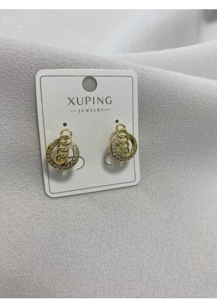 Xuping küpe 14K Altın Kaplama Hediyelik Suya Dayanıklı Kadın Küpe Gold Şık ve Modern Taşlı Zarif Küpe Parlak Görünüm Minimal Gold Günlük Kullanım Için Ideal