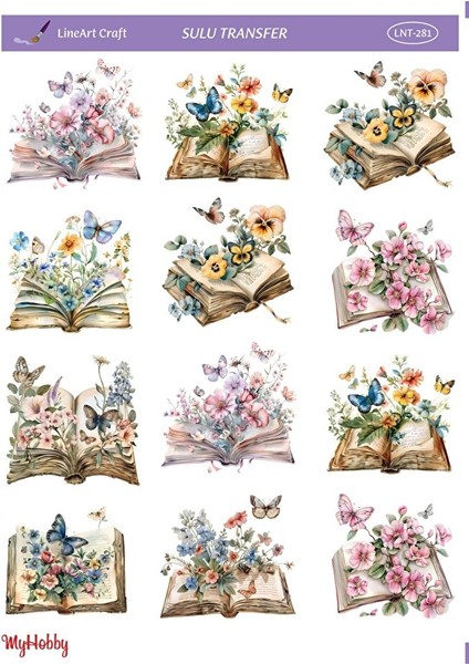 Çiçek, Çerçeve, Çoklu Desen Sulu Transfer LNT-281 25X35