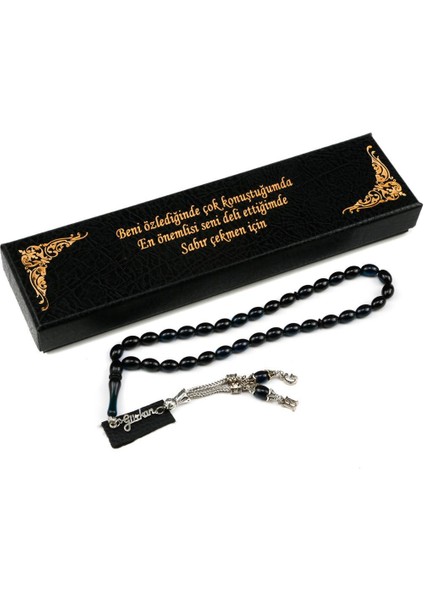 Gümüş Isimli Sıkma Kehribar Tesbih