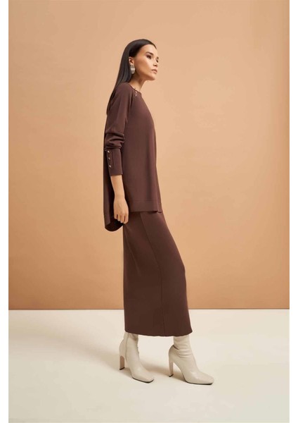 140273 Rayon Düğmeli Etekli Takım