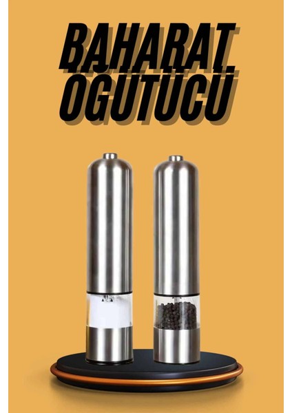 Baharat Öğütücü Otomatik Ayarlanabilir Tuz Karabiber Baharat Değirmeni
