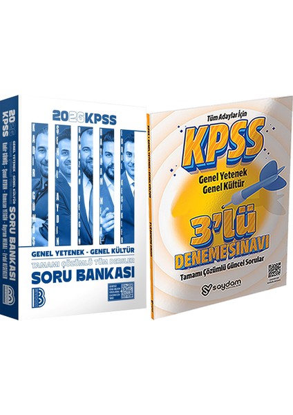 2026 Kpss Tüm Dersler Tamamı Çözümlü Soru Bankası - 3 Deneme