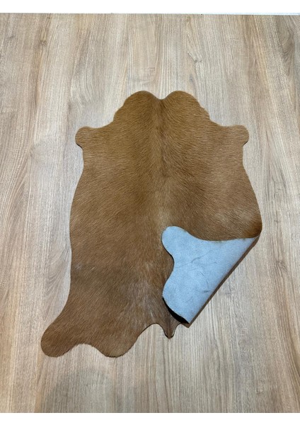 %100 Hakiki Dana Derisi Post Halı – Kahverengi (54X67 Cm)