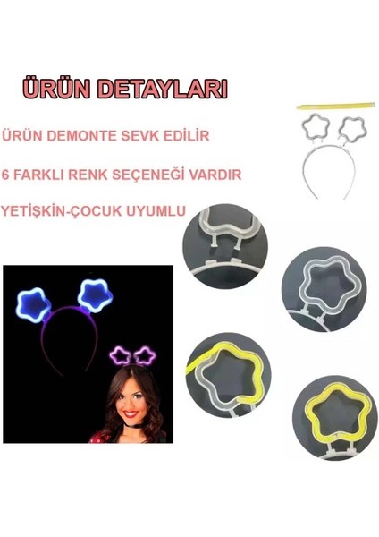 Glow Stick Karanlıkta Yanan Fosforlu Yıldız Taç 12 Adet fiyatları