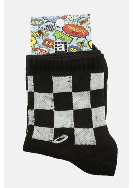 Kare Desenli Kolej Çorap 8*28
