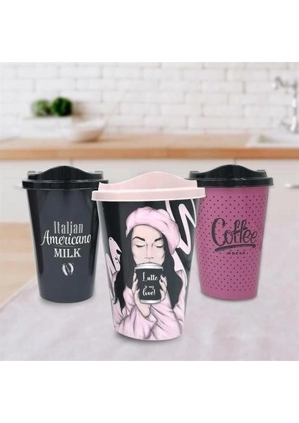 3 Adet Kahve Bardağı Seti Dekoratif Plastik Kahve Muhafaza Bardağı indirimleri