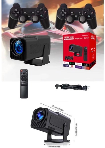 Projektör Siyah Android Taşınabilir Sinema Projeksiyon Wifi Destekli En Güncel Sürüm Akıllı fırsatları