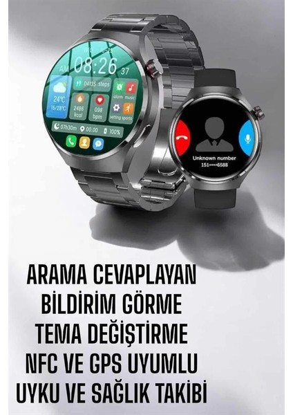 Akıllı Saat Metal Kordonlu Gps ve Nfc Uyumlu Arama Cevaplayan indirimleri