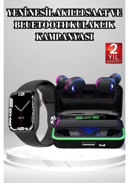 Ucuz ve Kaliteli Kulaklıklı Saat Seti Bluetooth Bağlantılı Akıllı Saat ve Kulaklık