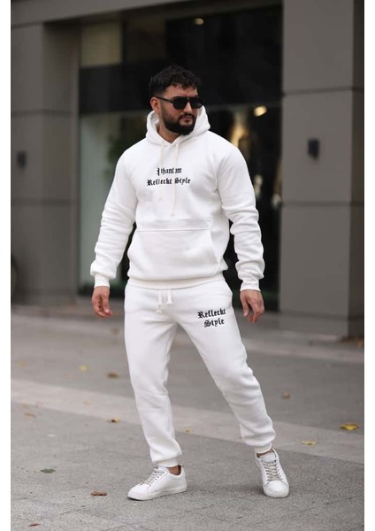 Erkek Unisex Kapüşonlu Kanguru Cepli Şardonlu 3 Iplik Kışlık Içi Polarlı Günlük Eşofman Takım fiyatları