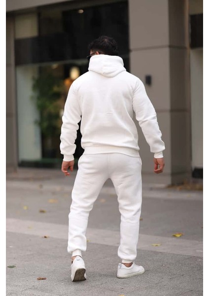 Erkek Unisex Kapüşonlu Kanguru Cepli Şardonlu 3 Iplik Kışlık Içi Polarlı Günlük Eşofman Takım indirimleri