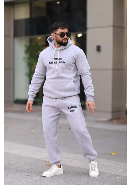 Erkek Unisex Kapüşonlu Kanguru Cepli Şardonlu 3 Iplik Kışlık Içi Polarlı Günlük Eşofman Takım fiyatları