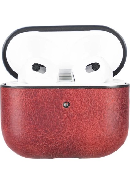 Apple Airpods 3.nesil Uyumlu Deri Kılıf Juni Aa4 Kırmızı fırsatları