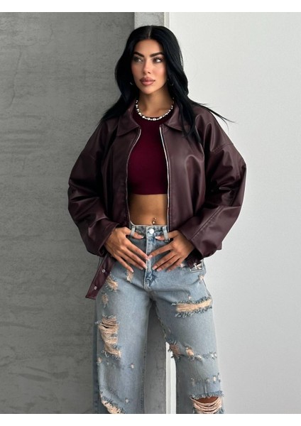 Kemer Detaylı Oversize Deri Ceket indirimleri