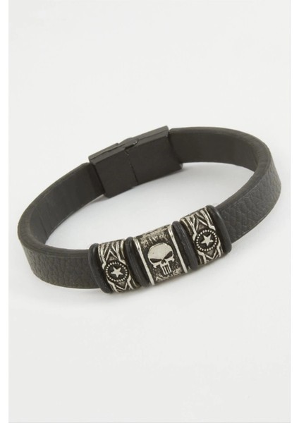 Kuru Kafa Kaliteli Mıknatıslı Suni Deri Bileklik